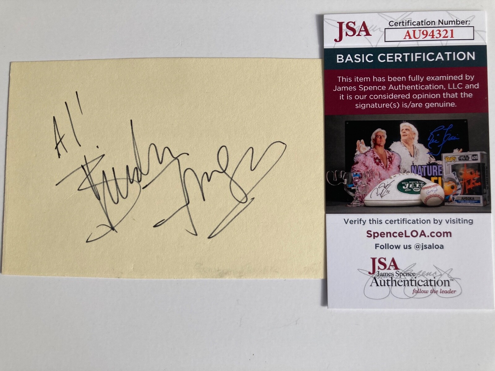 BRENDAN FRASIER signed 4×6 card “THE MUMMY”, “THE WHALE”, “CRASH” JSA#AP57225