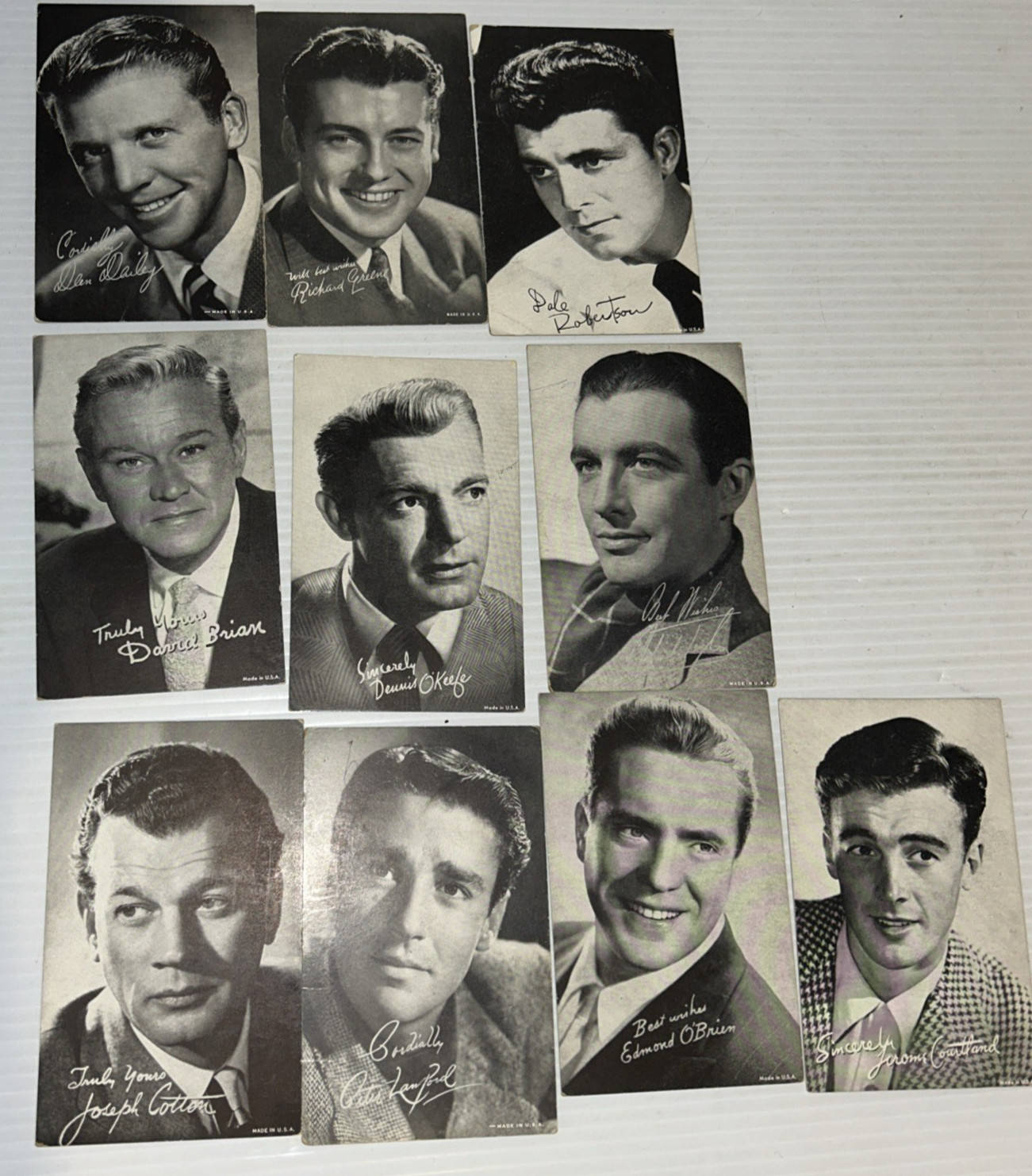 9 pc Lot VTG 30-40s Hollywood TV Movie Star Publicity Photos CARDBOARD 3.25X5.5″