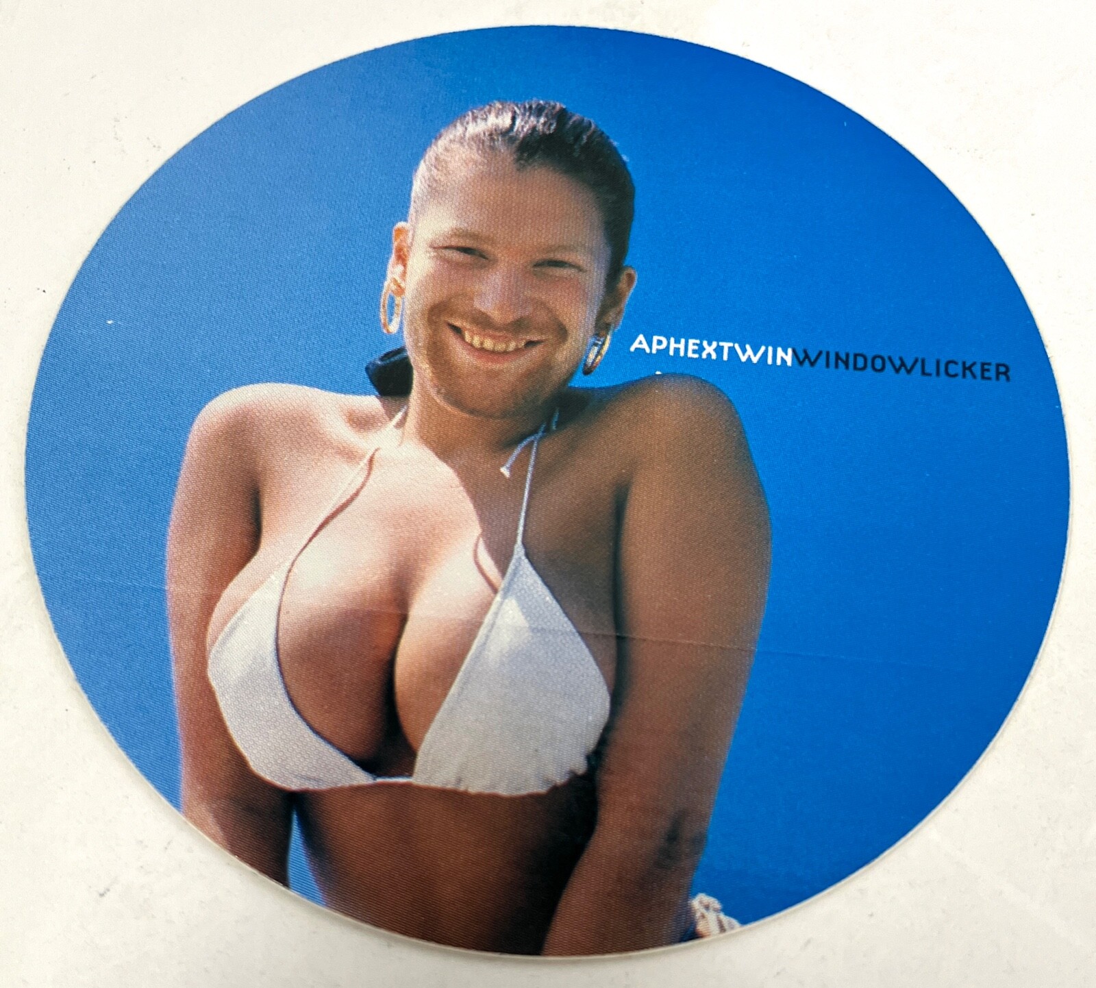 APHEX TWIN Vintage Windowlicker 1999 Glossy PROMO STICKER round 3.5″ NEVER USED
