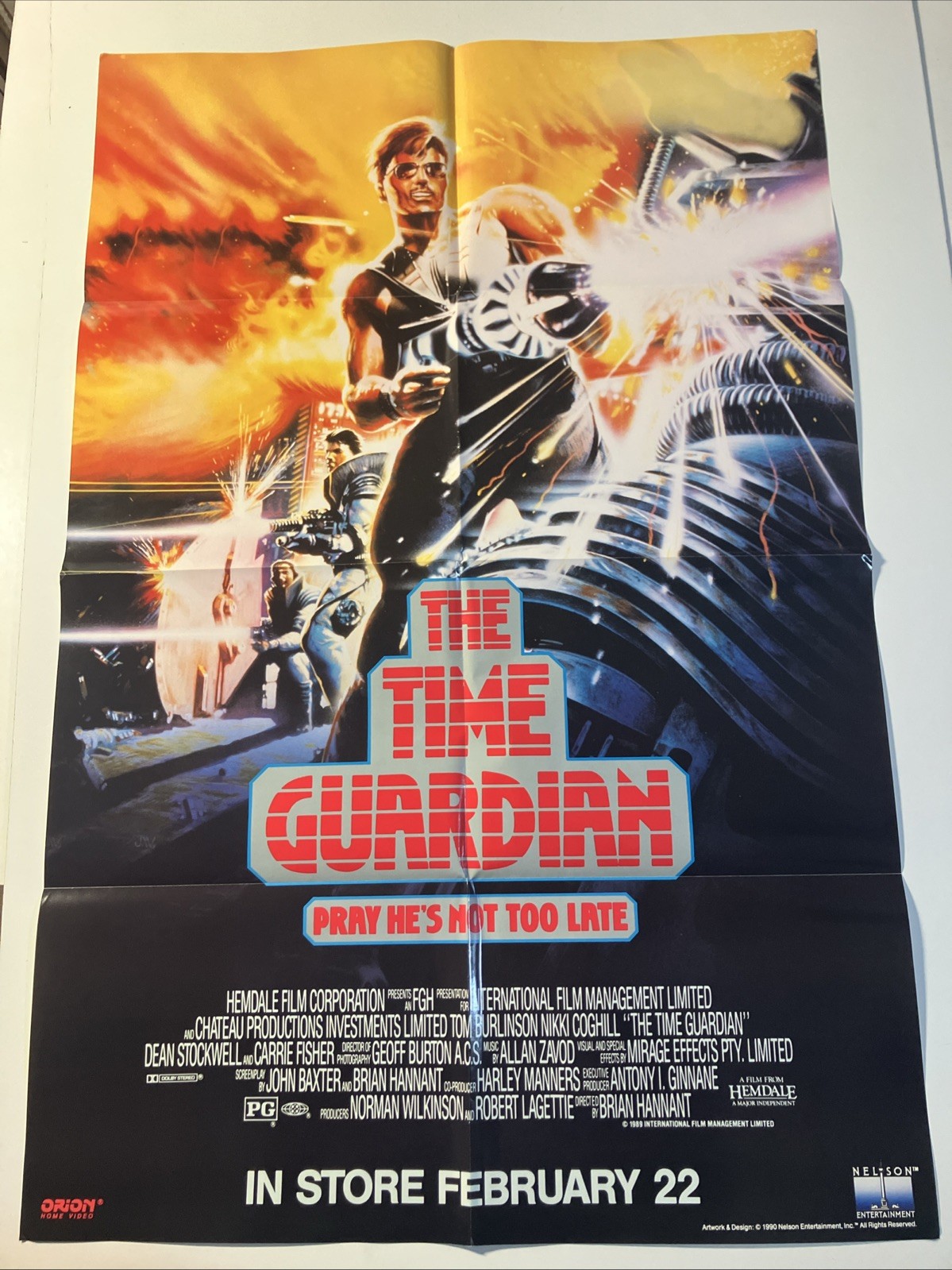 The Time Guardian 1990 Video Release Poster Dean Stockwell Carrie Fisher 38″x25″