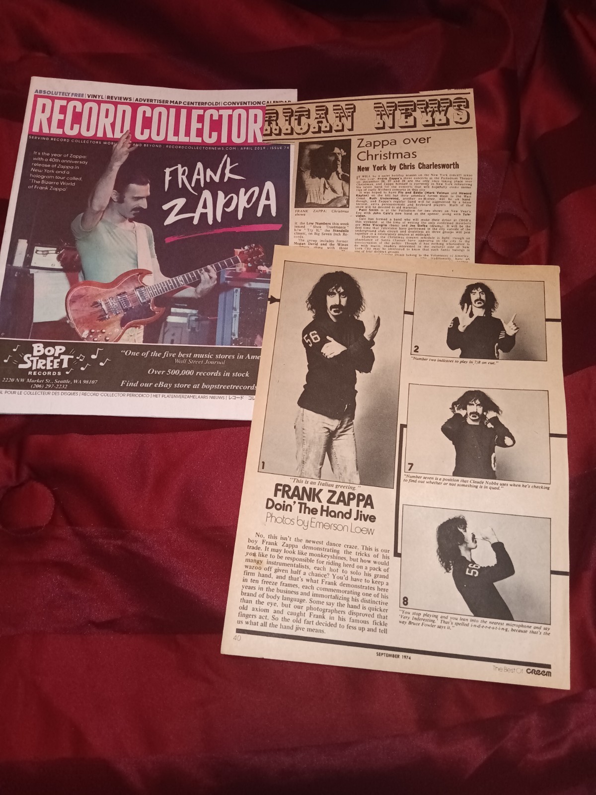Frank Zappa poster clippings, Mother’s 2 page spread, vintage Zappa photo lot
