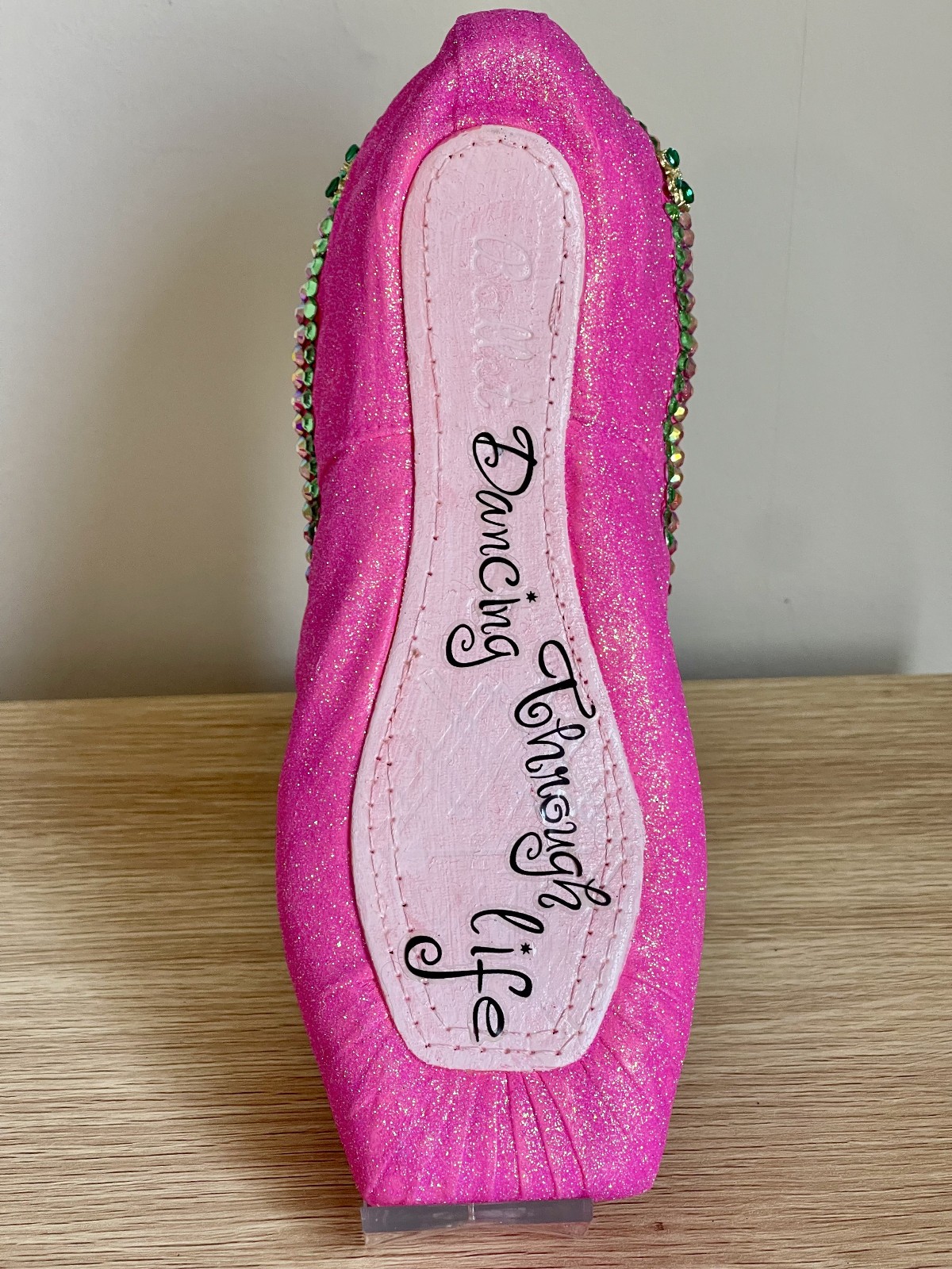WICKED! inspired Ballet Pointe Shoe Hand Painted Original Display Only
