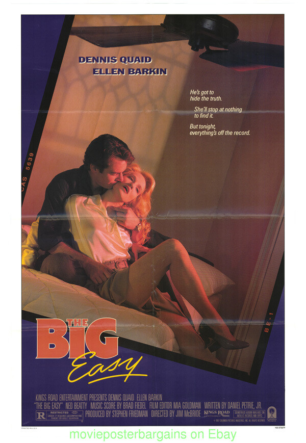 THE BIG EASY MOVIE POSTER Folded One Sheet 27×41 DENNIS QUAID ELLEN BARKIN 1986