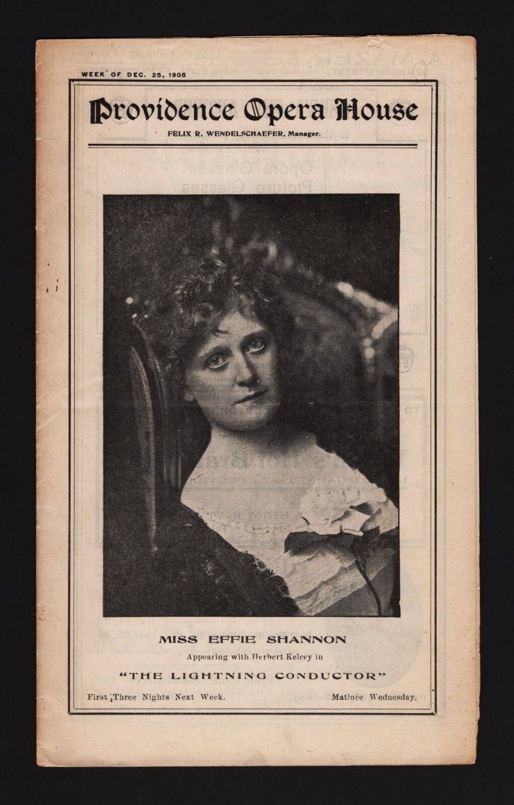 E. H. Sothern “TWELFTH NIGHT” Julia Marlowe 1905 Providence Opera House Program
