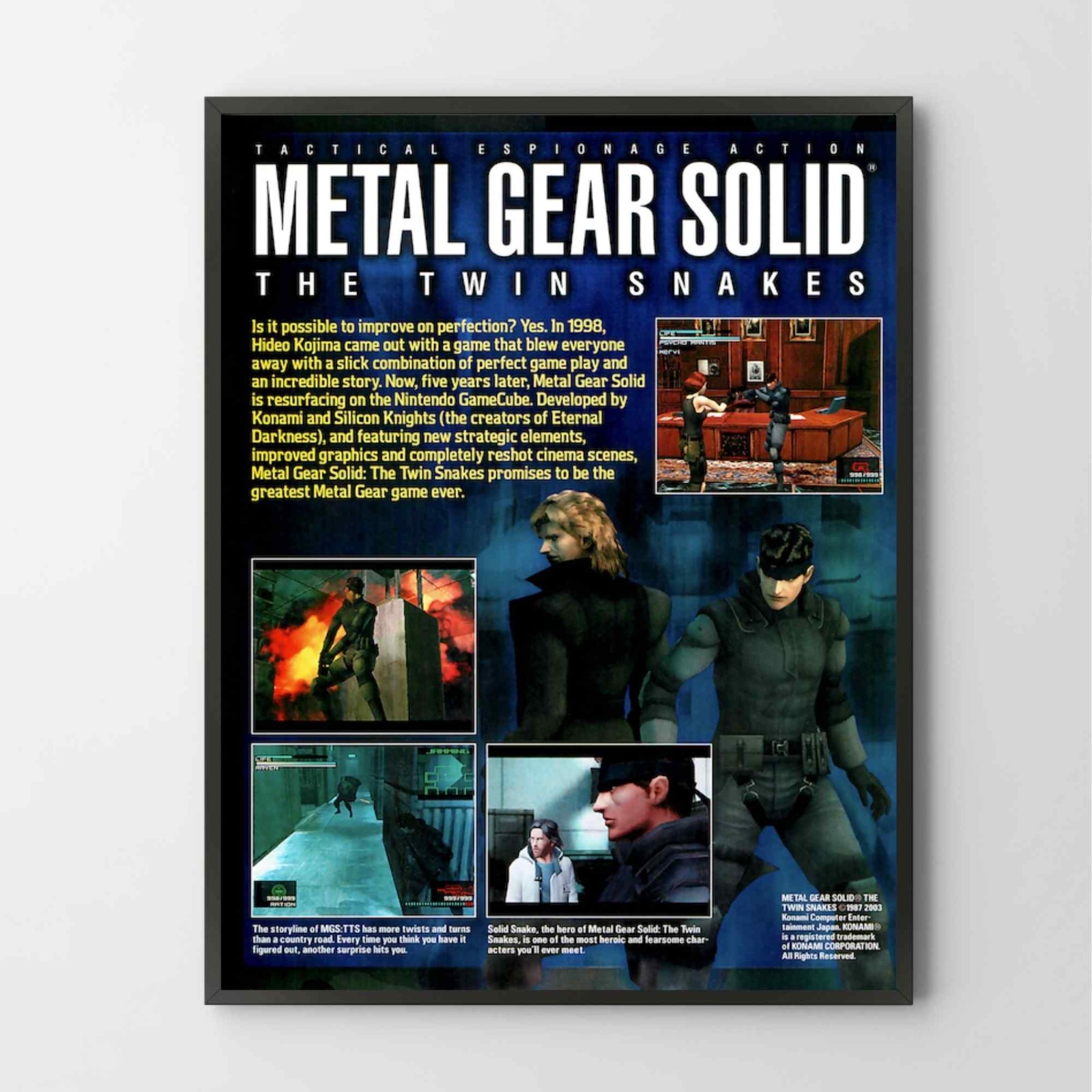 Poster Metal Gear Solid The Twin Snakes GameCube Unframed Poster Print G5318