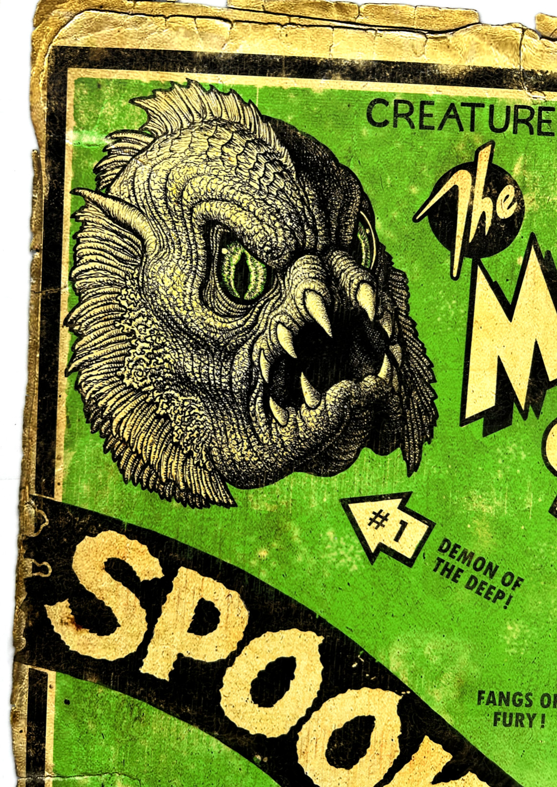 MONSTER SQUAD (1987) Screen Print SPOOK SHOW Green-Style MILES TEVES Rare SIGNED