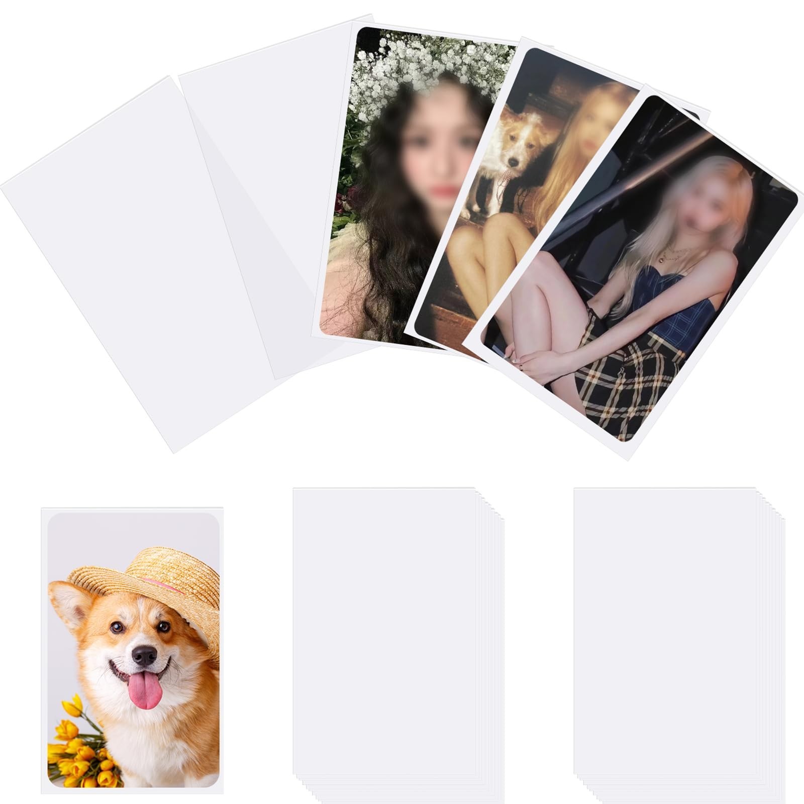 100 Pcs photocard Sleeves, 57x88mm Ultra Clear and Thick Sleeves Idol Photo C…