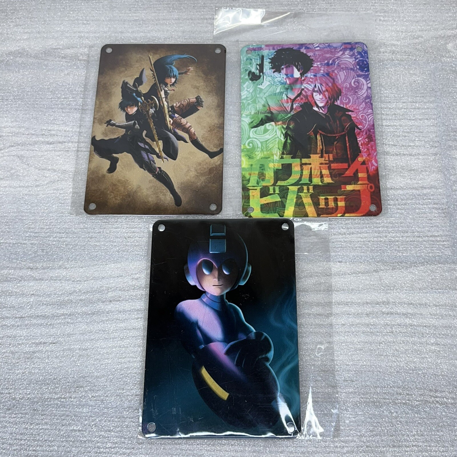 Lot of 3 Metal Art Prints 6”x4” Mega Man Cowboy Bebop Fire Emblem, Zobie NEW