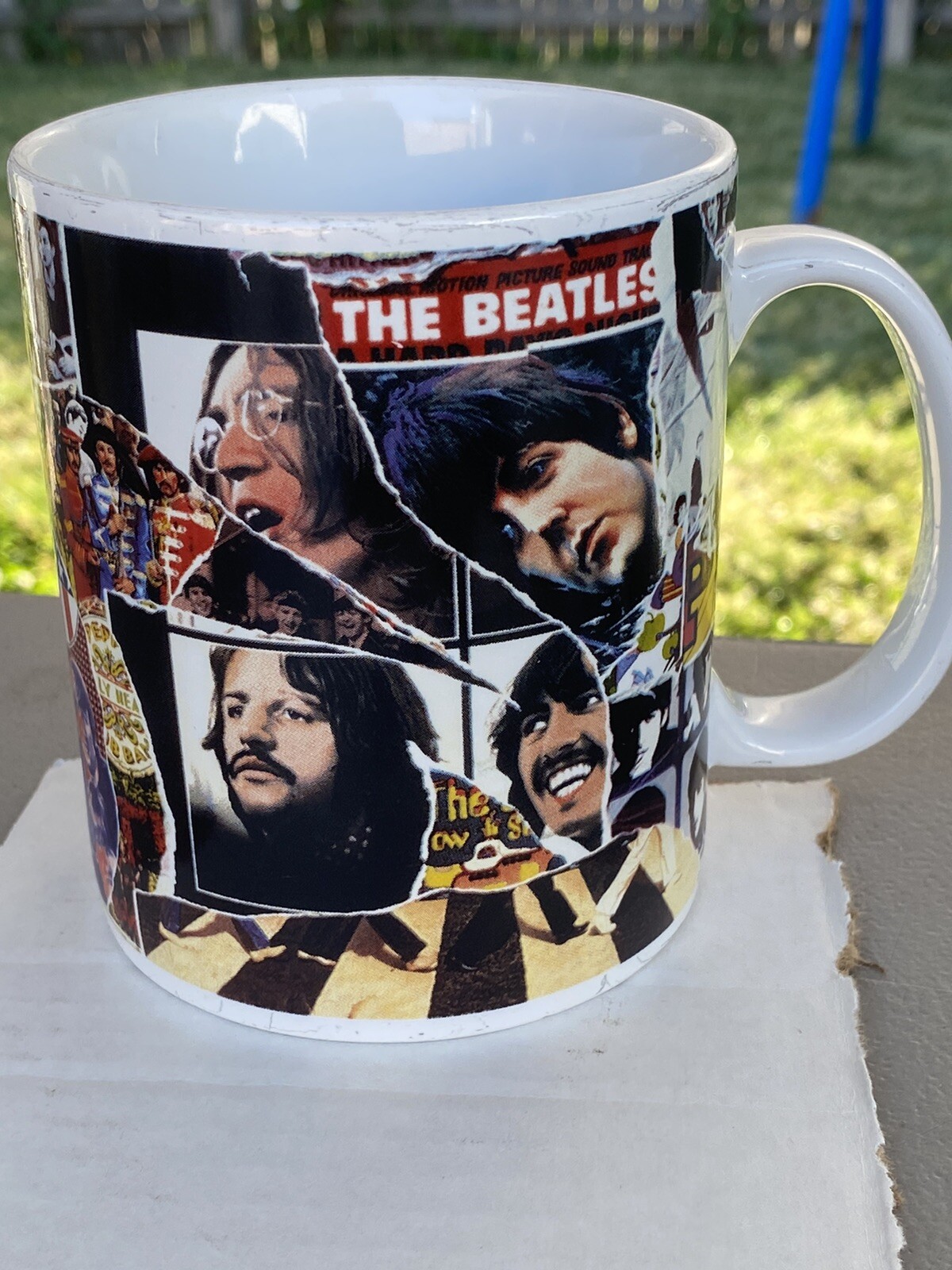 RARE—The Beatles Collage-Ceramic 16 oz. Oversized Coffee Mug-2005 Apple Corps