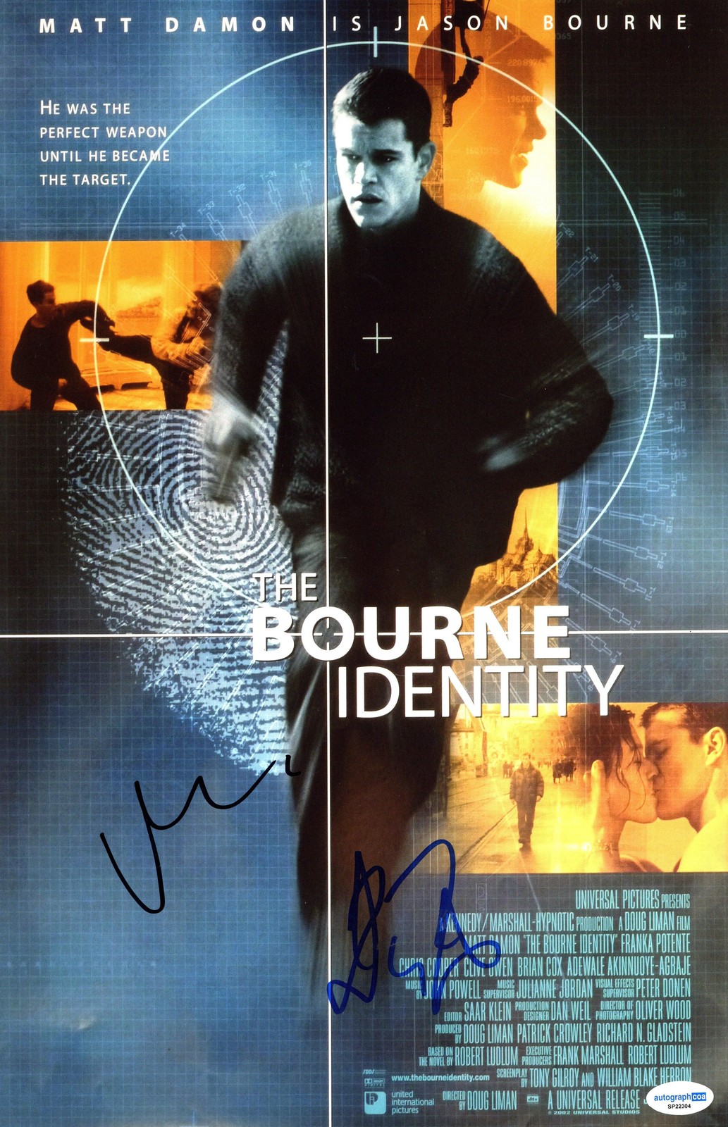 Matt Damon & Doug Liman “The Bourne Identity” AUTOGRAPHS Signed 11×17 Photo ACOA