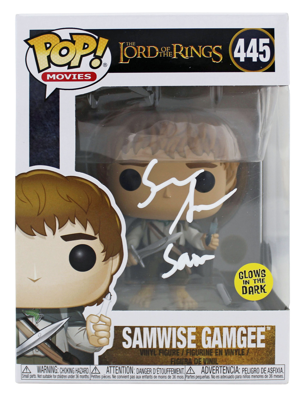 Sean Astin LOTR “Sam” Signed Funko Pop Vinyl Figure w/ White Sig BAS Witnessed