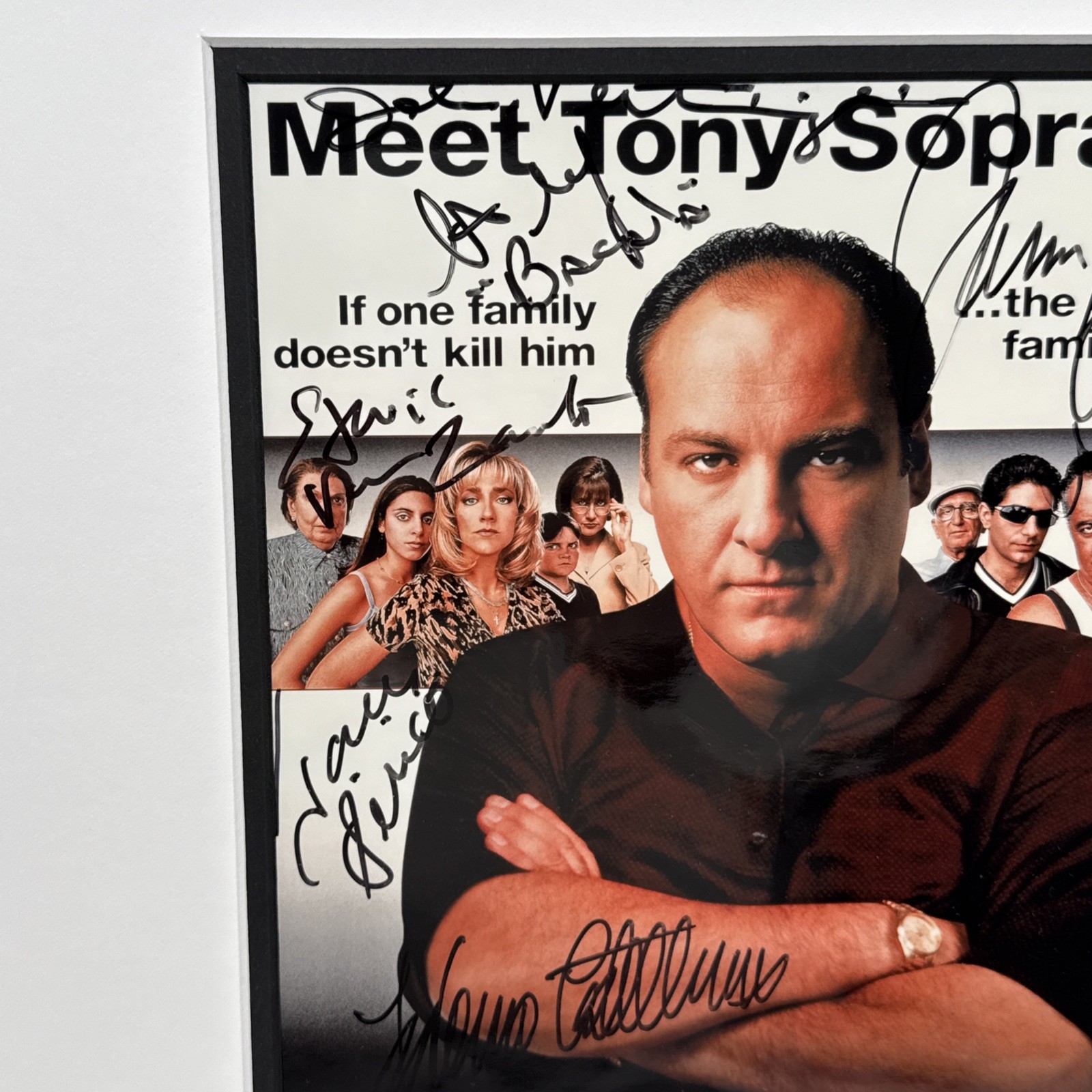 Sopranos Signed Poster Framed Autographed James Gandolfini Tony Sirico 20″x17″