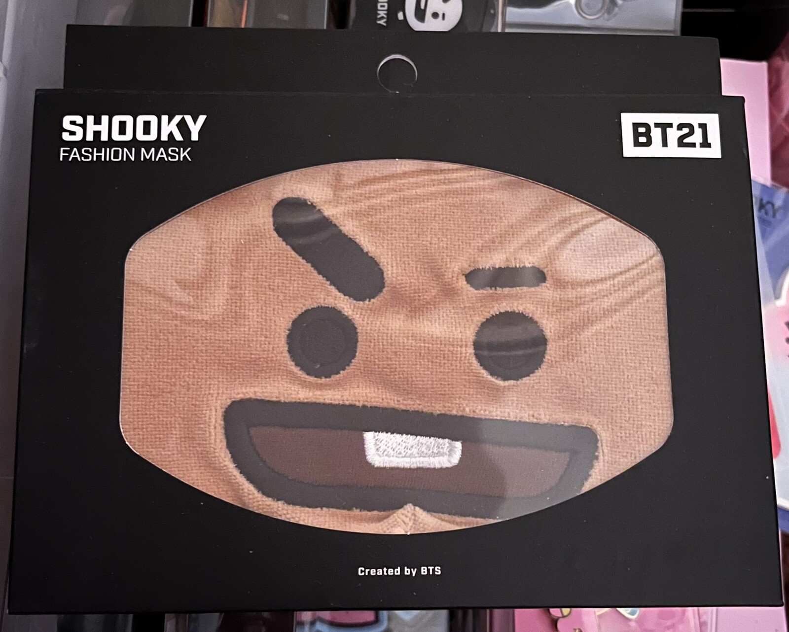 Official BTS BT21 Creme Shop Care Face Sleep Mask Fan Headband Shooky