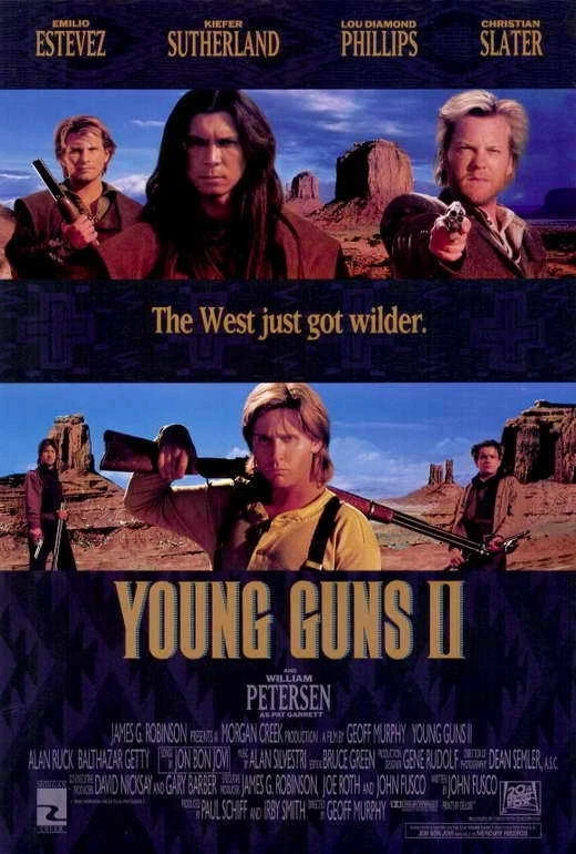 YOUNG GUNS II ORIGINAL ROLLED 27X40 MOVIE POSTER 1990 CHRISTIAN SLATER RUCK 2
