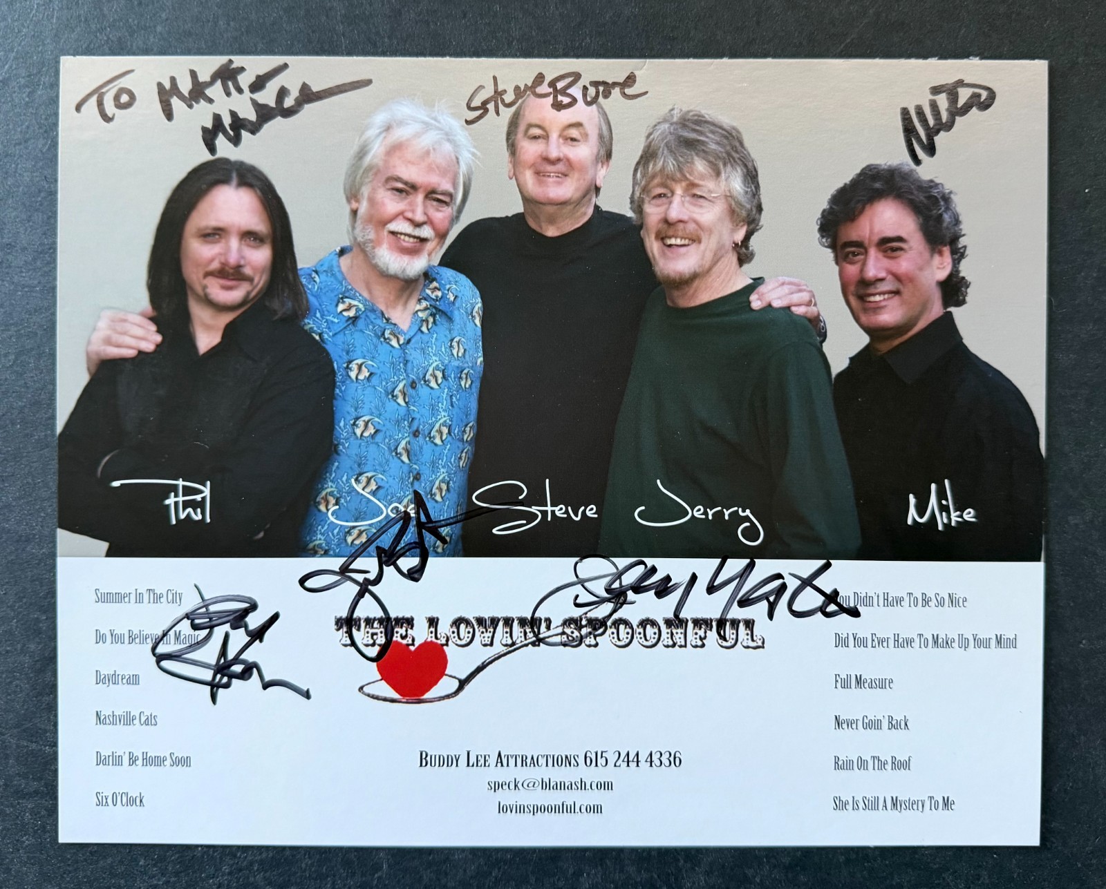 The Lovin Spoonful Band Signed Autographed Promo Card Music Folk Rock Butler