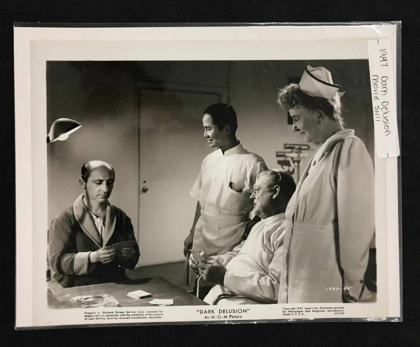 VTG 1947 Lionel Barrymore “Dark Delusion” Movie Still 8×10 Type 1 Photo-Tear