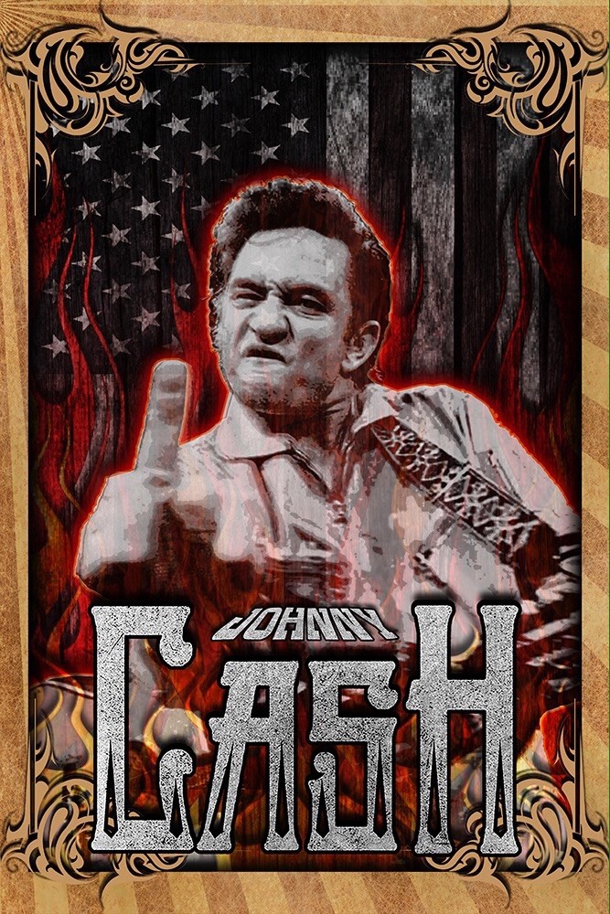 JOHNNY CASH 12x18inch Poster Johnny Cash Tribute Print Free Shipping US