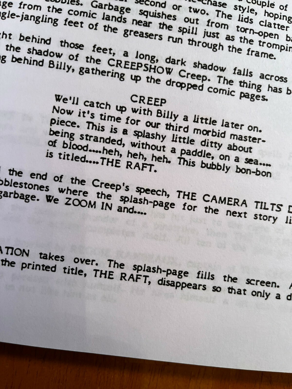 Creepshow 2 Script- 2nd Draft- Includes Pinfall- Cast-Signed- Autograph Reprints