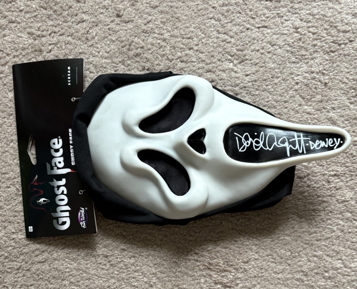 David Arquette Signed Autographed Ghost Face Mask Scream Dewey JSA WITNESS COA!
