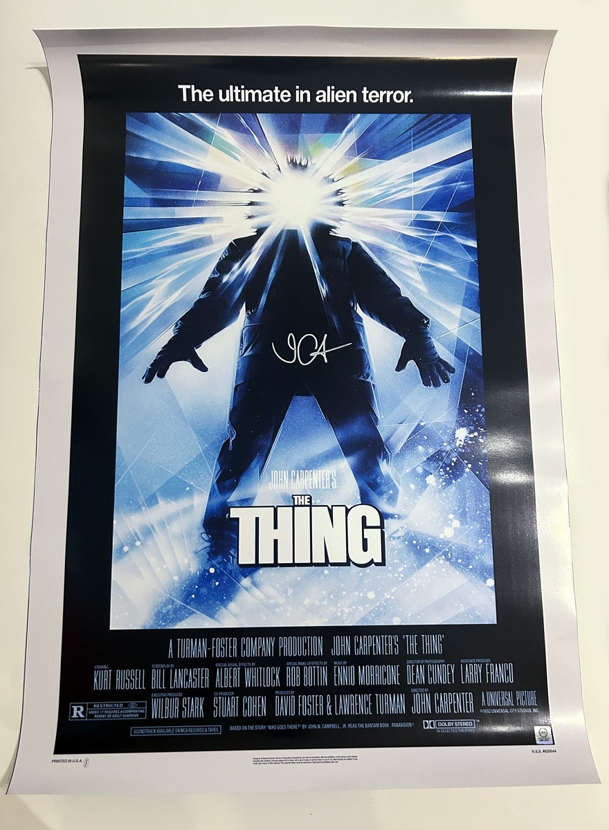JOHN CARPENTER Signed The Thing Movie Poster 27X40 – with COA & PICTURE
