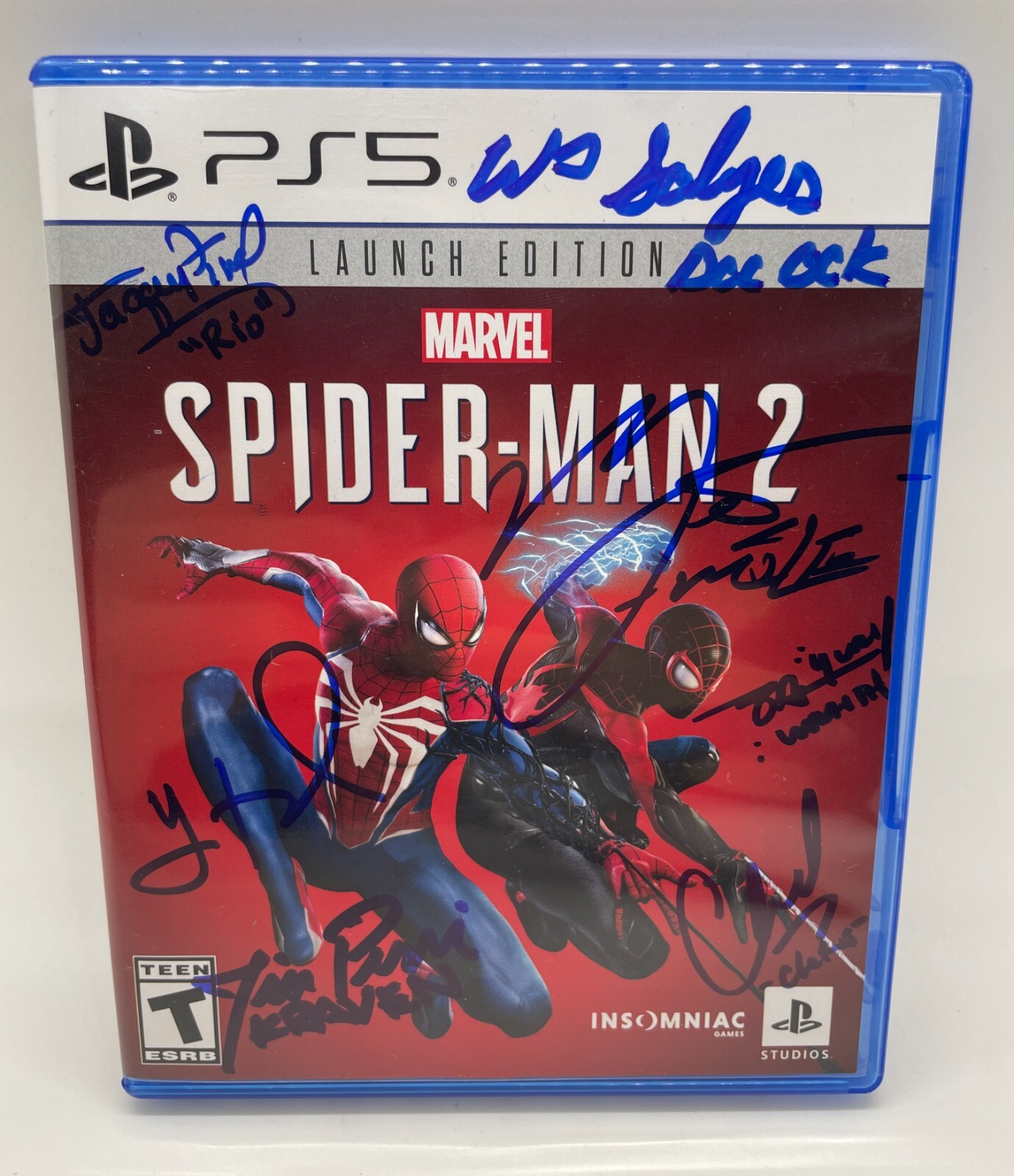 Yuri Lowenthal Nadji Jeter +5 Cast Signed Spider-Man 2 PS5 Game Auto JSA COA