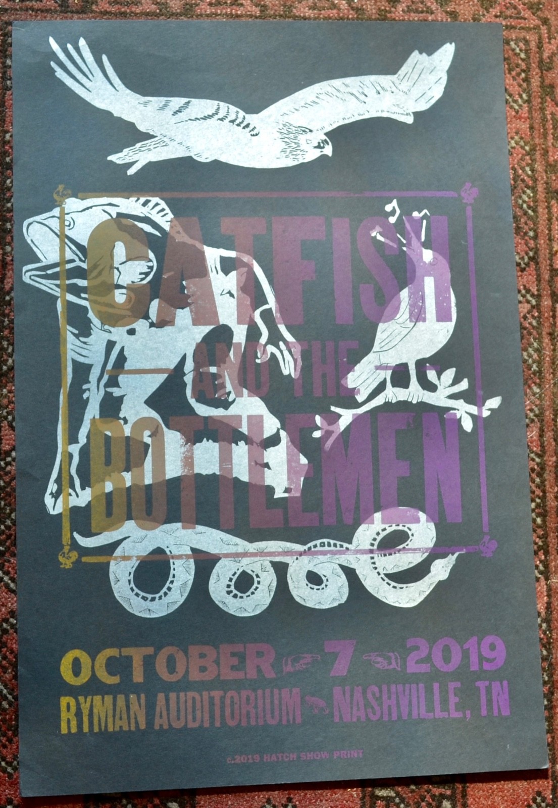 Catfish and the Bottle Men Hatch Print Poster- 10/07/2019- Ryman Nashville TN