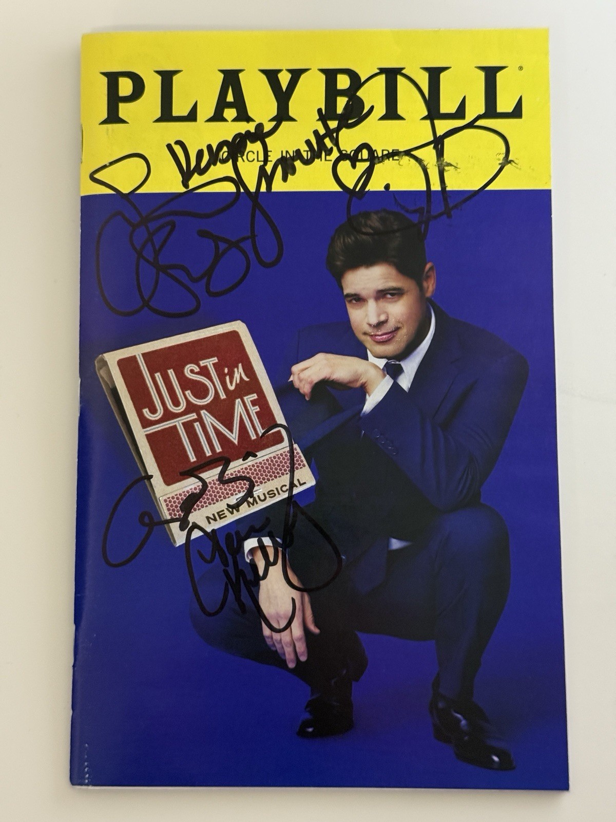 Jeremy Jordan Just In Time signed Broadway Playbill Autograph Isa Briones