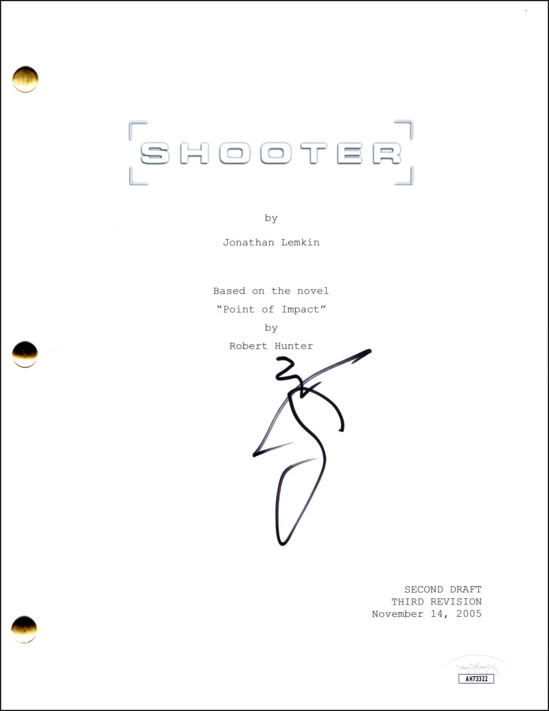 Mark Wahlberg Signed Autograph Shooter Movie Script – Bob Lee Swagger w/ JSA COA