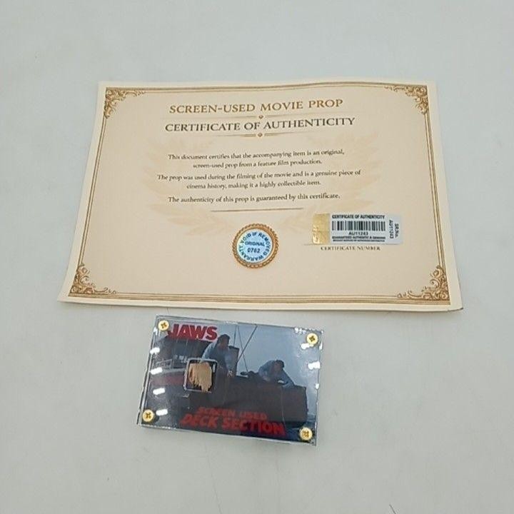 Jaws The ORCA Boat Deck Screen Used Prop Display COA Movie Memorabilia Plaque