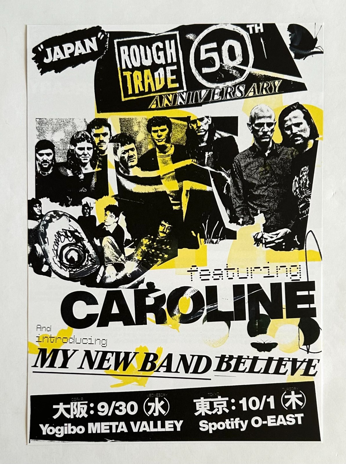 ROUGH TRADE 50th ANNIVERSARY CAROLINE MY NEW BAND BELIEVE 2026 JAPAN FLYER Z23