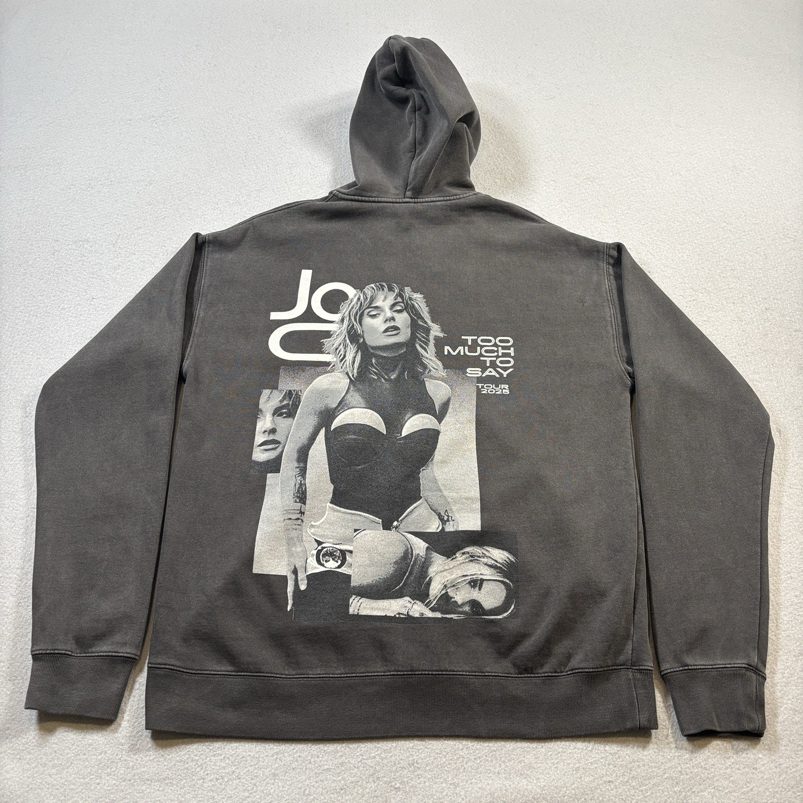 Joanna JoJo Levesque Too Much To Say 2025 Tour Full Zip Hoodie Mens Medium Gray