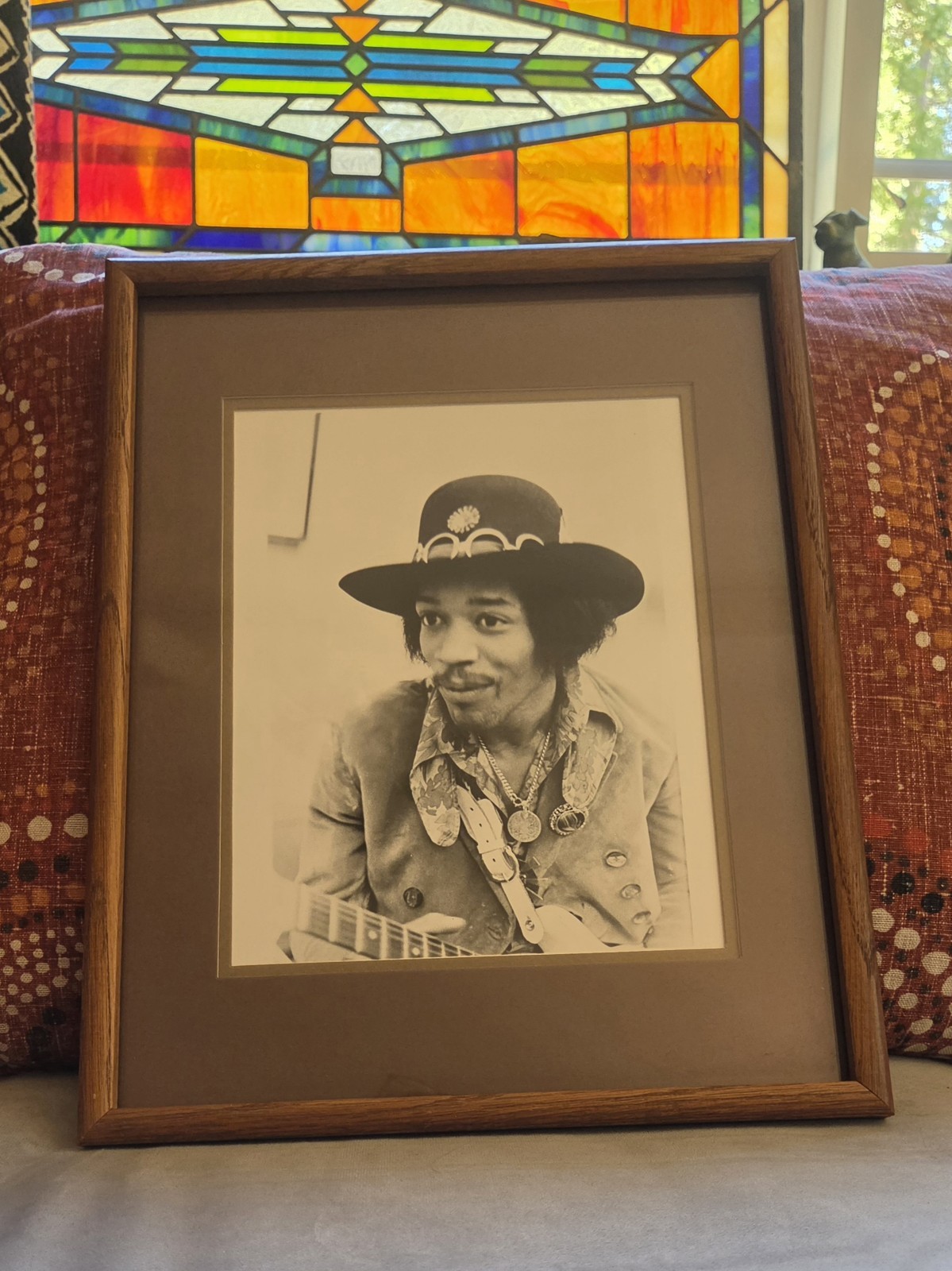 Jimi Hendrix Photograph Framed 8″×10″ Black & White Glossy by David Sygall 1968