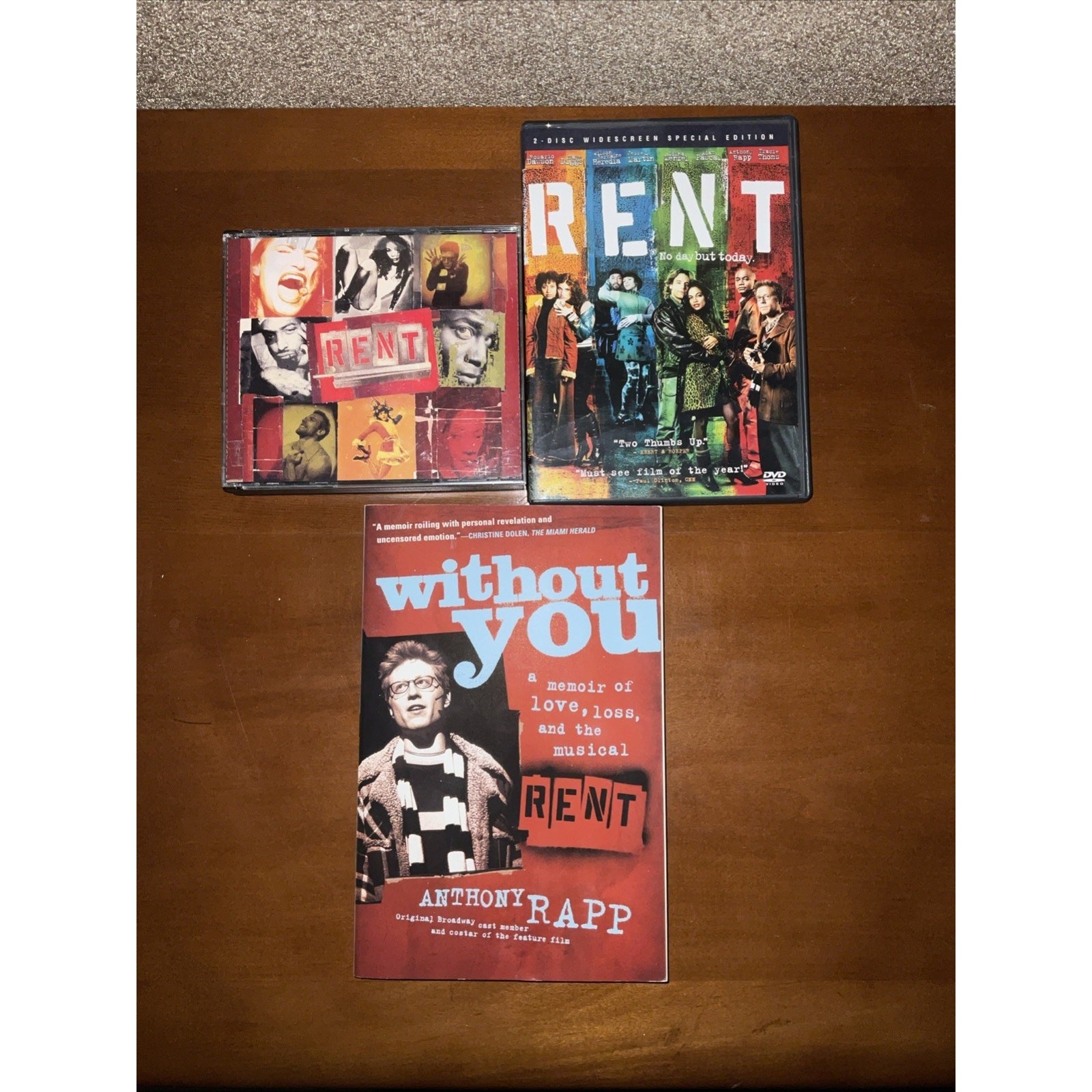 ANTHONY RAPP SIGNED RENT DVD & CD WITHOUT YOU BIOGRAPHY