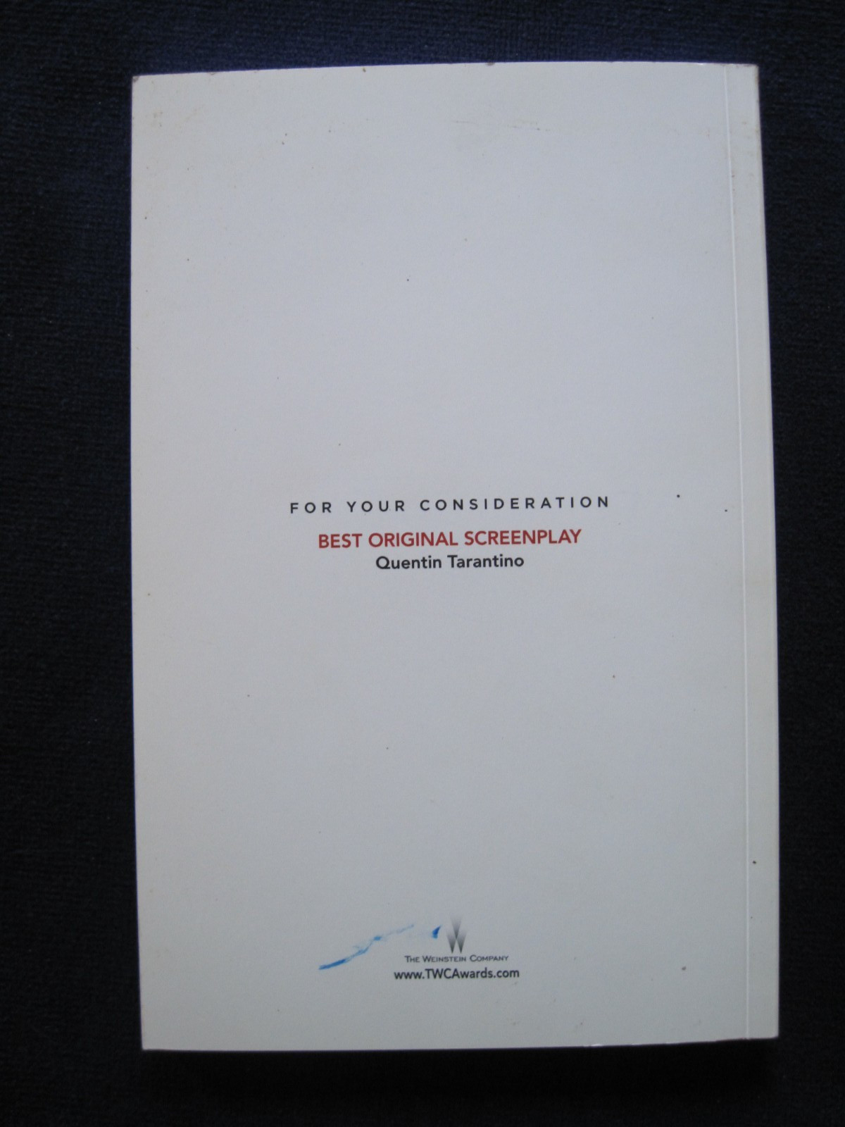THE HATEFUL EIGHT SCREENPLAY by QUENTIN TARANTINO 1st in BOOK FORM, OSCAR CONSID