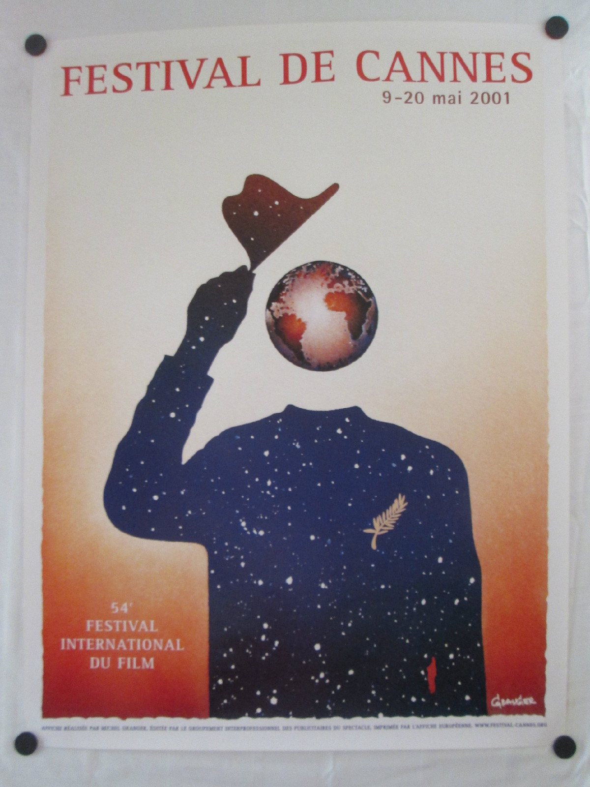 CANNES FILM FESTIVAL 2001 ORIGINAL OFFICIAL POSTER 32″ X 24″ MINT