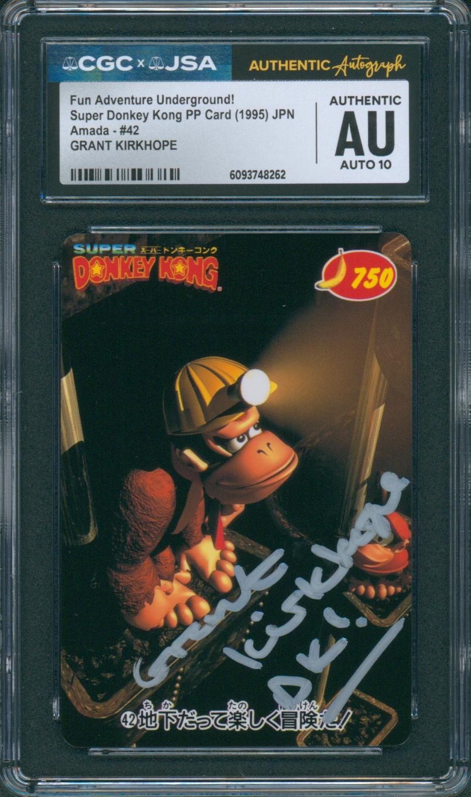 Grant Kirkhope Signed Donkey Kong PP Japanese Amada Card Auto CGC x JSA SLAB
