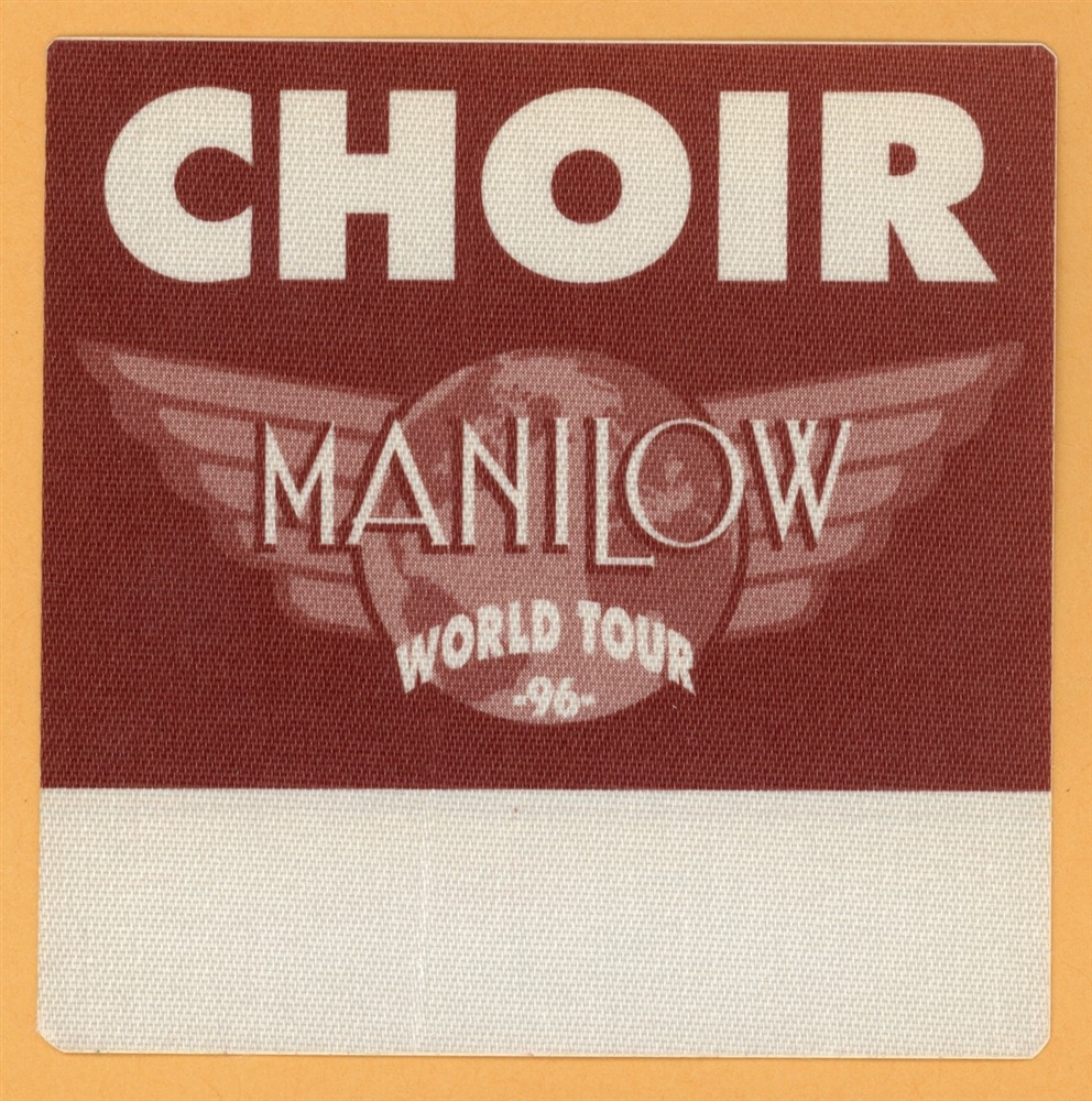 Barry Manilow 1996 Concert Tour CHOIR Backstage Pass