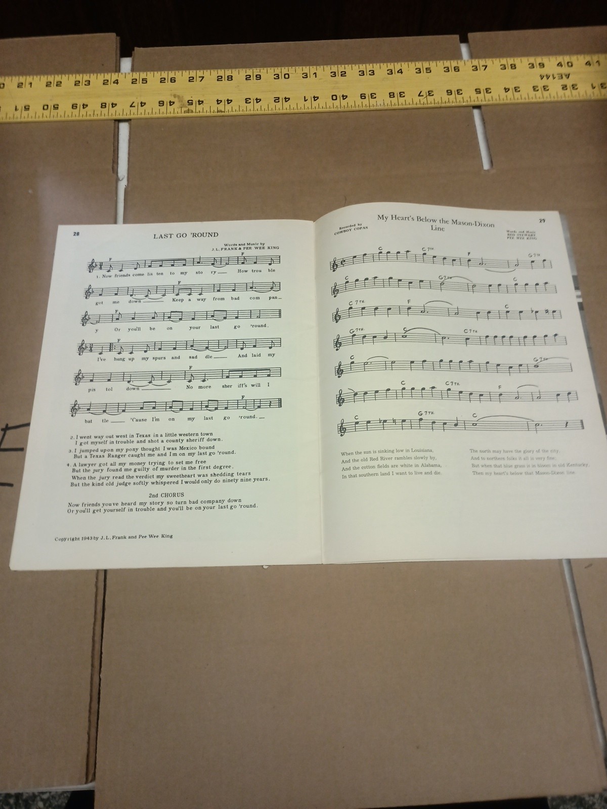 FRANKIE PEE WEE KING SONGBOOK SIGNED 1940’S PLUS FAN CLUB PHOTO FLYER