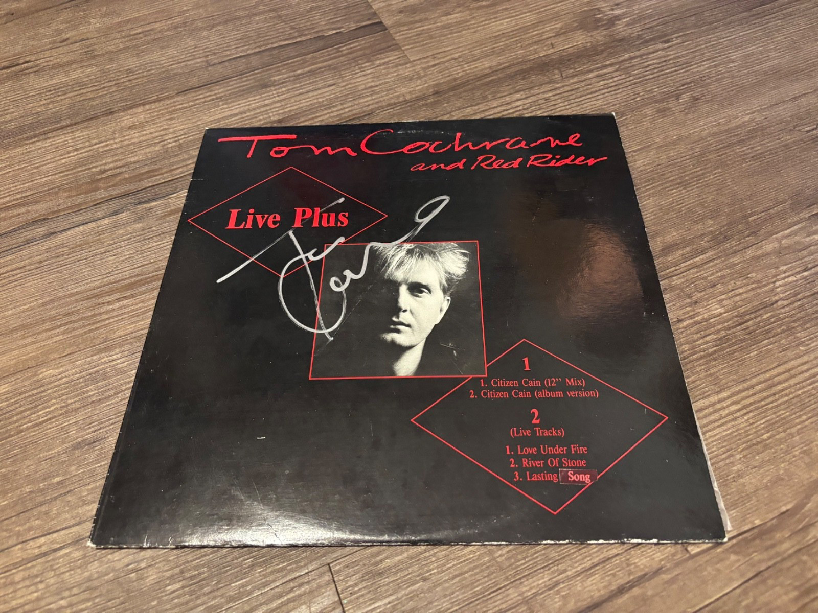 TOM COCHRANE SIGNED AUTOGRAPHED LP VINYL LIVE PLUS RARE RED RIDER *IN PERSON*