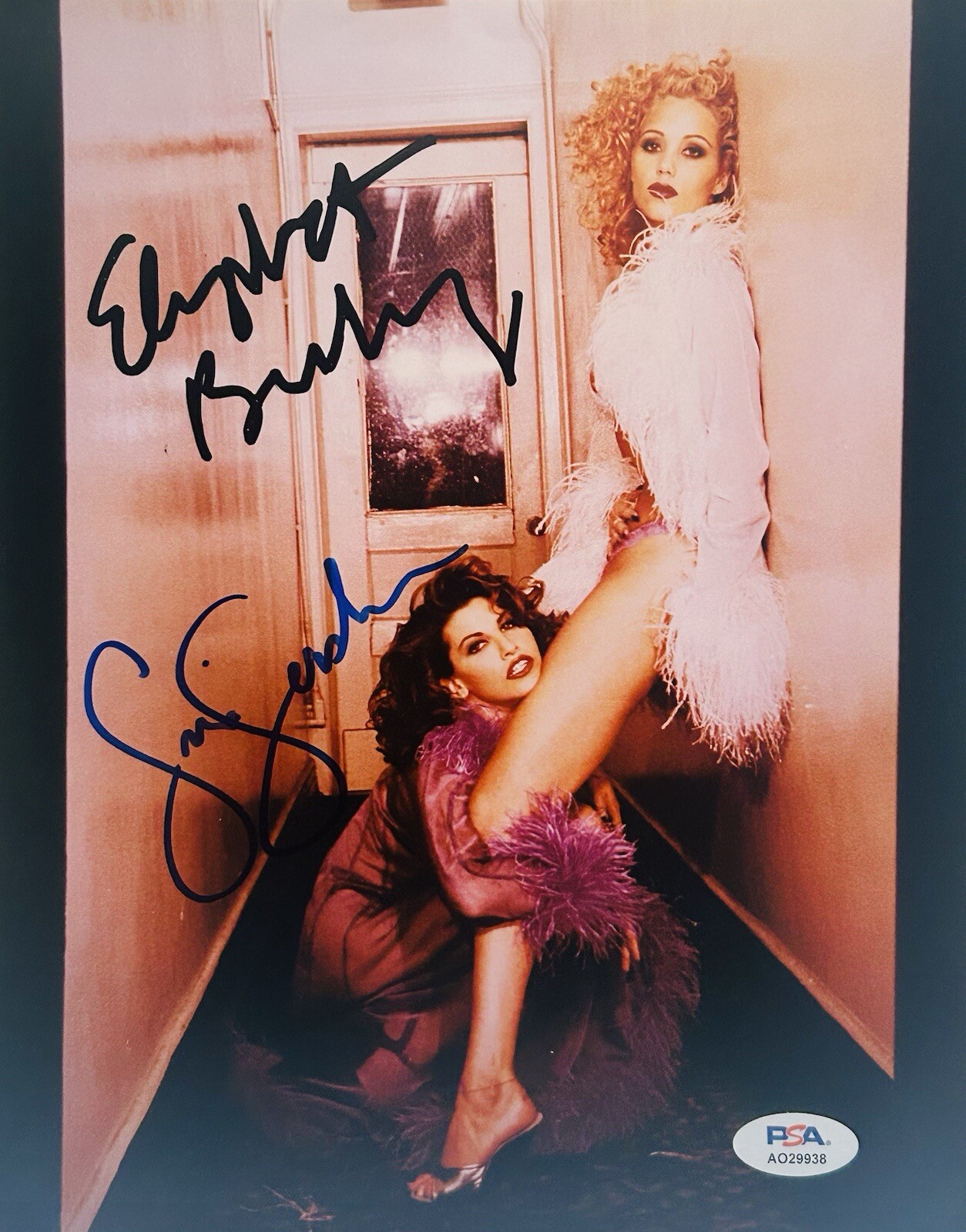PSA DNA Elizabeth Berkley & Gina Gershon Signed Showgirls 8×10 Publicity Photo