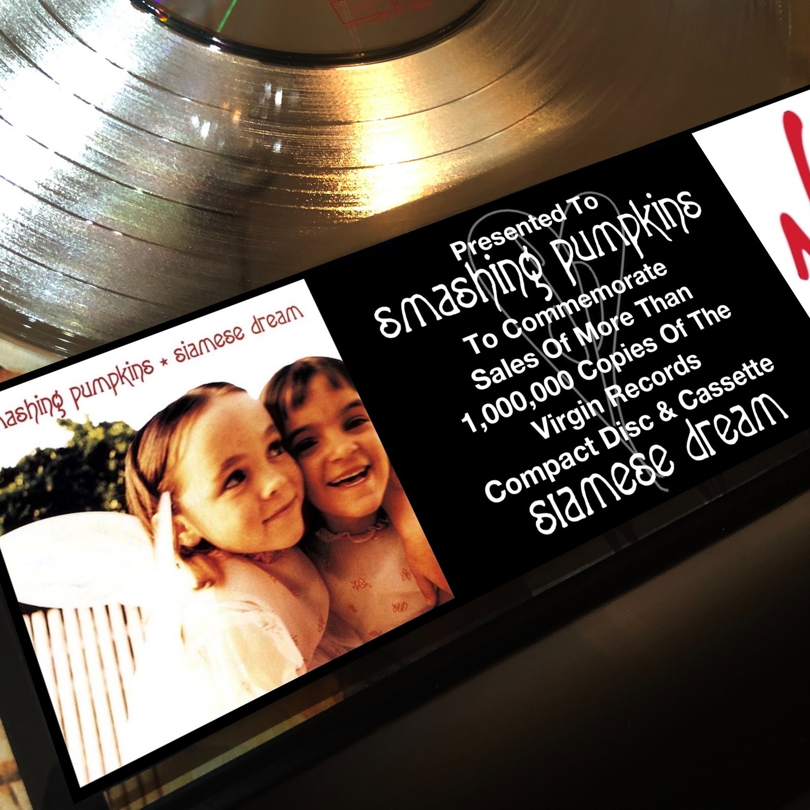 Smashing Pumpkins ( Siamese Dream ) Platinum Music Award Vinyl LP Record CD