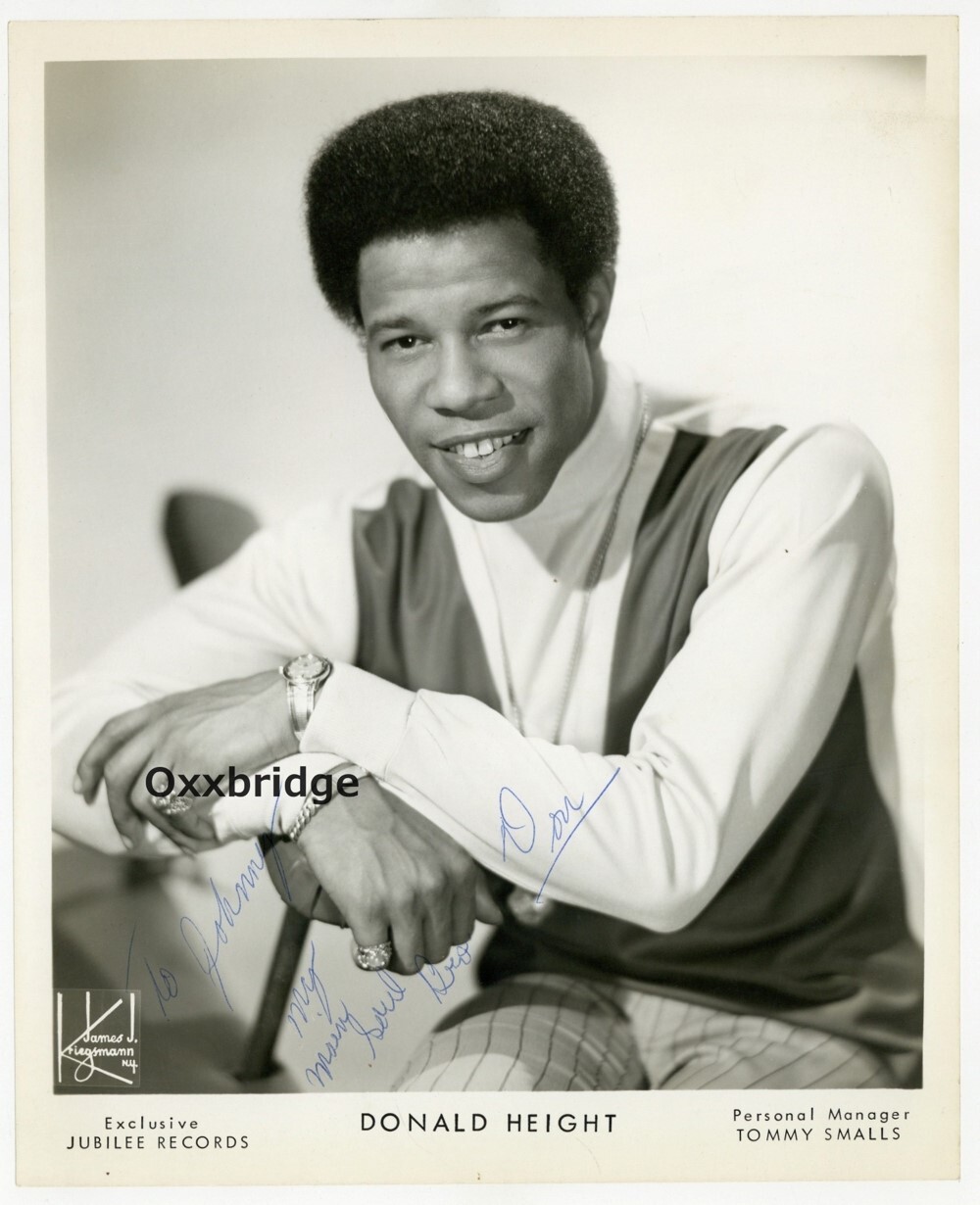Donald Height Signed Photo 1960 Jubilee Records Black Doo Wop Soul Singer Motown