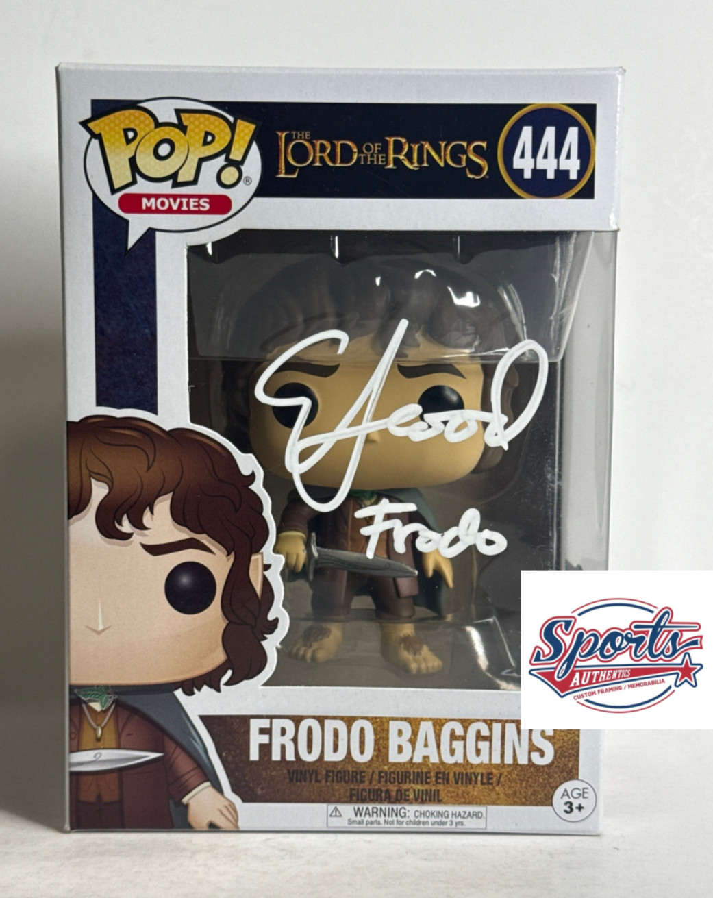 Elijah Wood Signed Frodo Baggins Lord Of The Rings Funko #444 BAS W773419