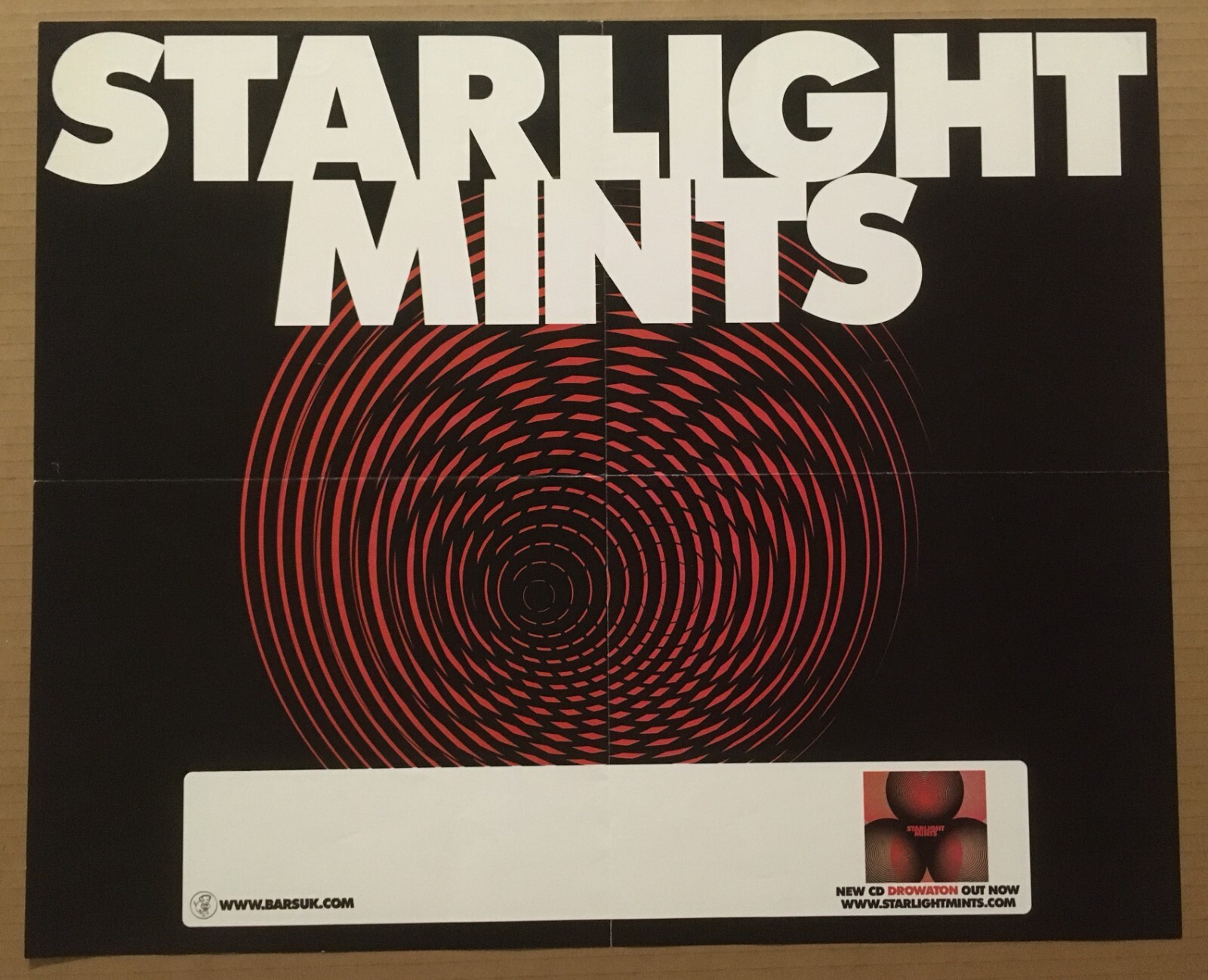 STARLIGHT MINTS Rare 2006 TOUR PROMO POSTER 4 Drowation CD 21×17 Never Displayed