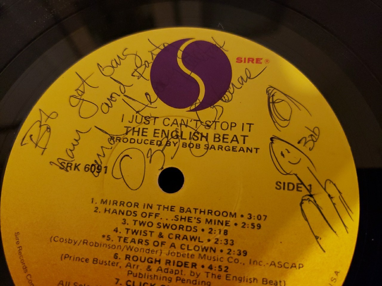 Very Rare Ozzy Osbourne Autograph And Hand Drawn Doodle! Vinyl Record 1980