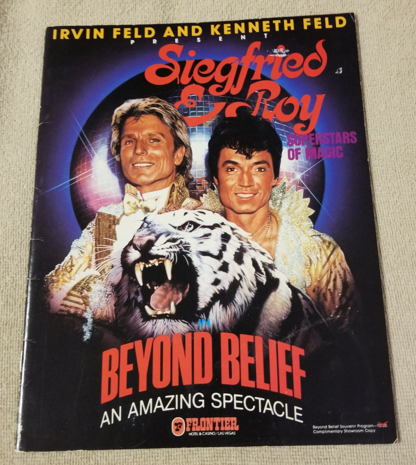Siegfried and Roy 1985 Beyond Belief Amazing Spectacle Program Frontier Casino
