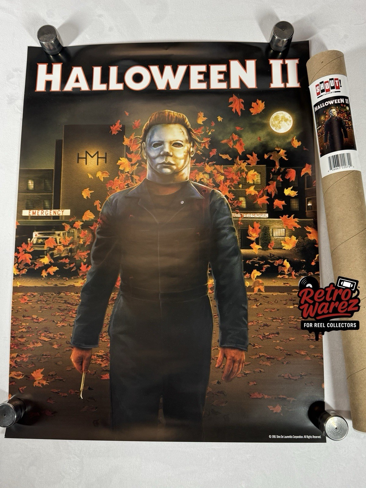 Halloween 2 Shout Factory Exclusive Poster 18×24” Scream Movie Michael Myers .
