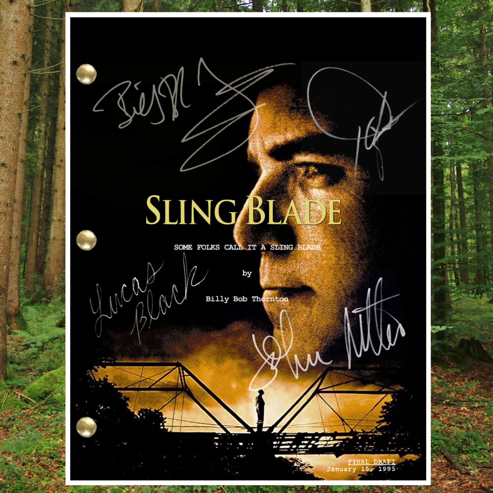 Sling Blade Script & 8X10 Pic Signed Autograph Reprints Full 102 Page Script