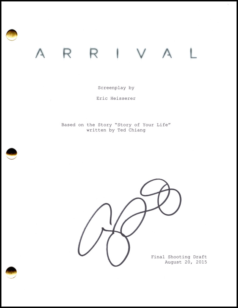 Amy Adams Signed Autograph Denis Villeneuve Arrival Full Movie Script Screenplay