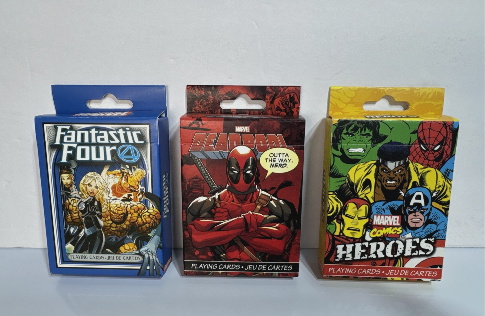 Aquarius Marvel Theme Playing Cards: Deadpool • Marvel Heroes • Fantastic Four